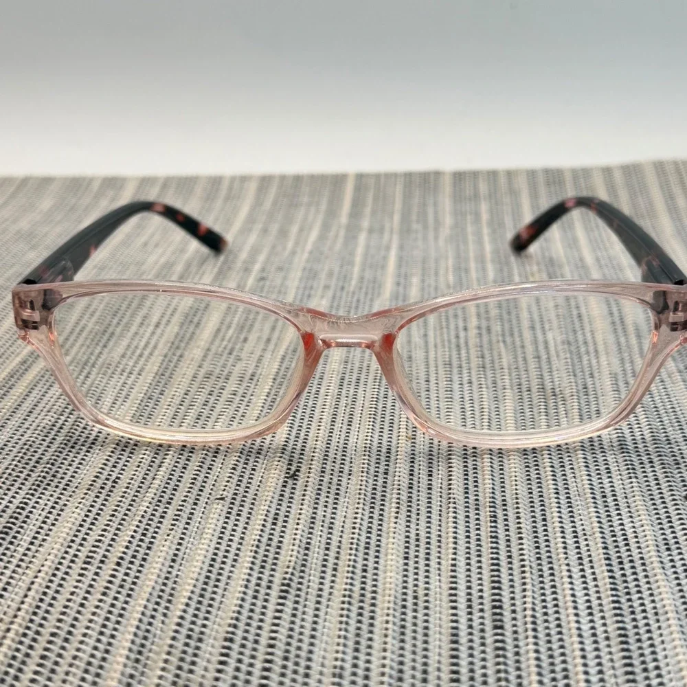 EV1 Ellen DeGeneres Dolly Reading Glasses +2.00 Crystal Pink Tortoise 53-17-135